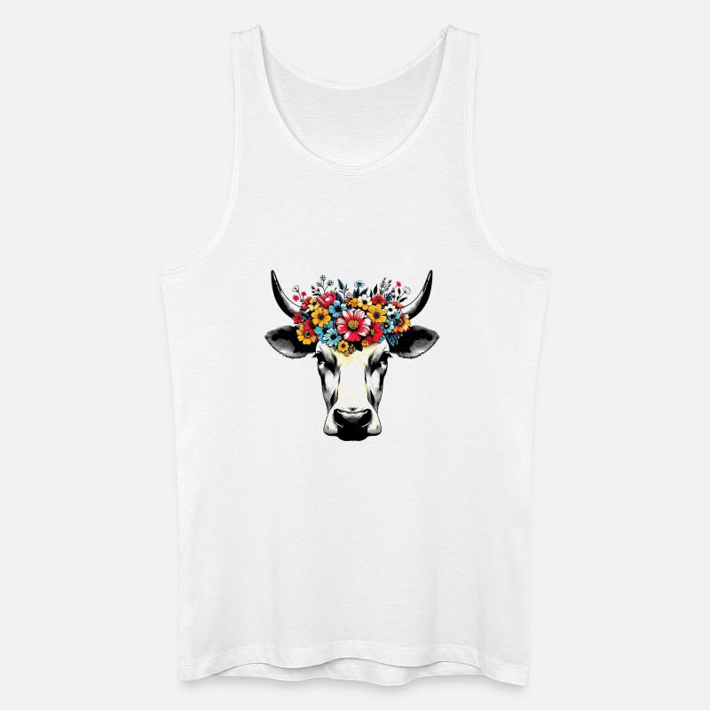 Kuh - Männer Bio Tank Top - Weiß