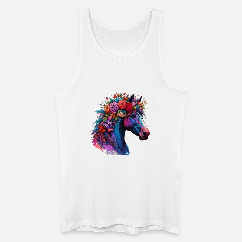Pferd - Männer Bio Tank Top - Weiß