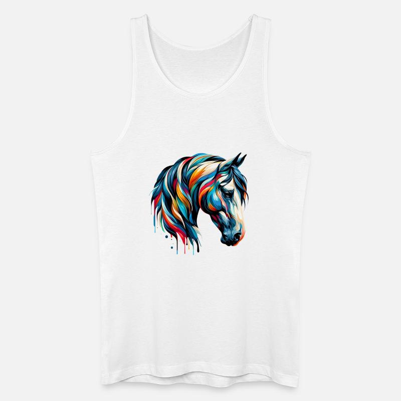 Pferd - Männer Bio Tank Top - Weiß