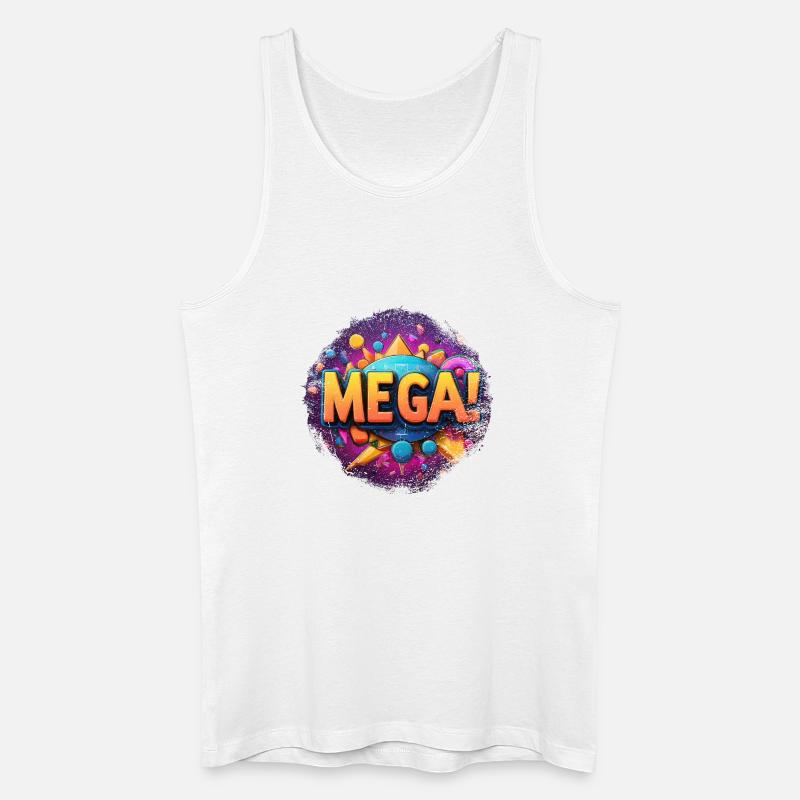 mega Text in 3D - Männer Bio Tank Top - Weiß