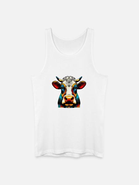 Kuh - Männer Bio Tank Top - Weiß