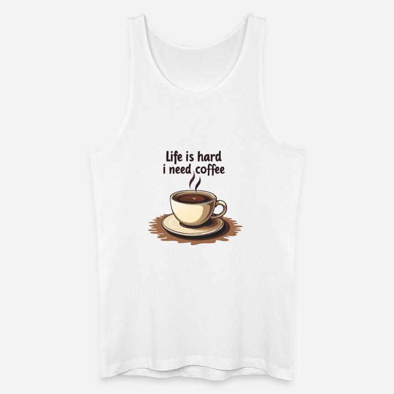 Kaffeetasse mit Textmotivation - Männer Bio Tank Top - Weiß