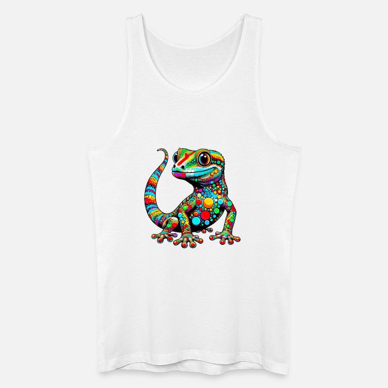 Gecko - Männer Bio Tank Top - Weiß