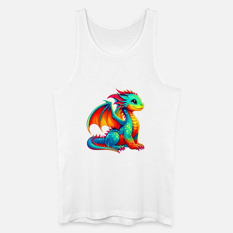 Drache - Männer Bio Tank Top - Weiß