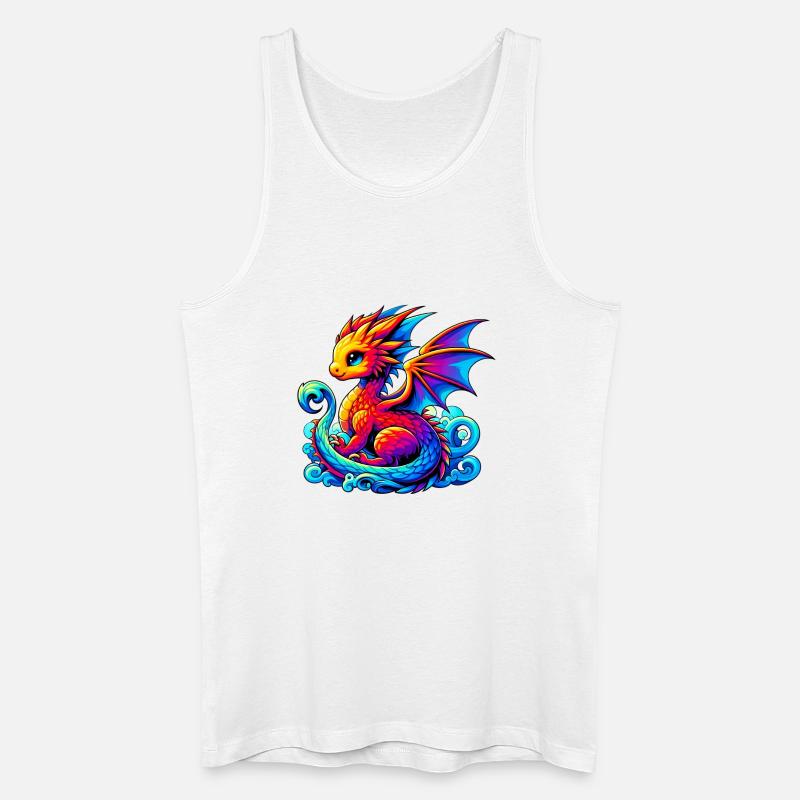 Drache - Männer Bio Tank Top - Weiß