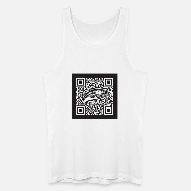 Barsch QR Code Design - Männer Bio Tank Top - Weiß