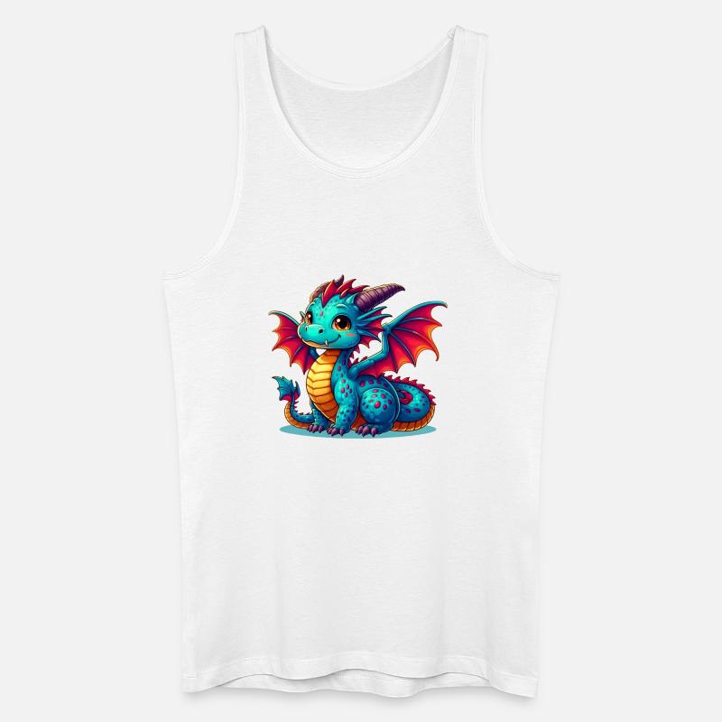 Drache - Männer Bio Tank Top - Weiß