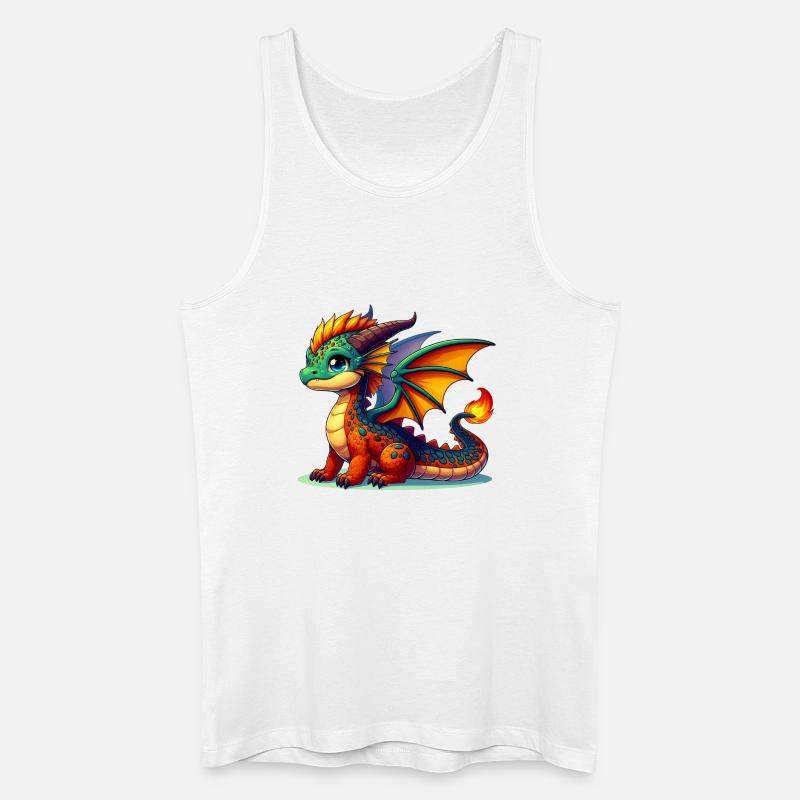 Drache - Männer Bio Tank Top - Weiß