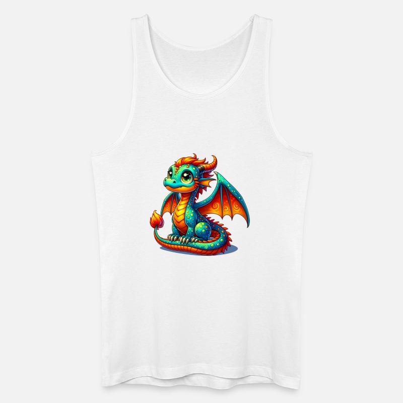 Drache - Männer Bio Tank Top - Weiß