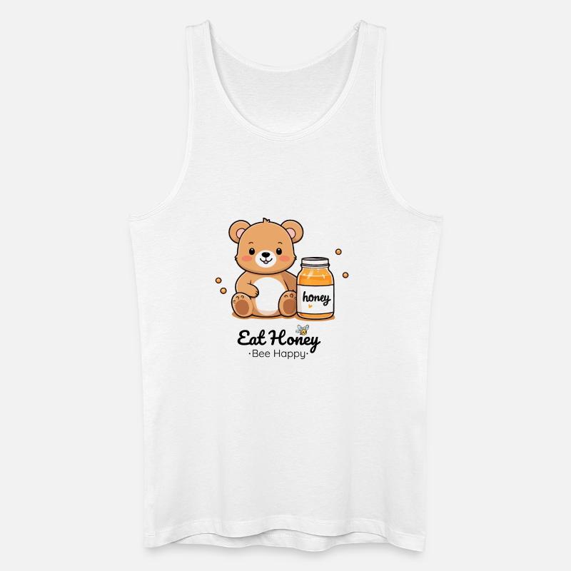 Kuschelbär mit Honigglas - Männer Bio Tank Top - Weiß