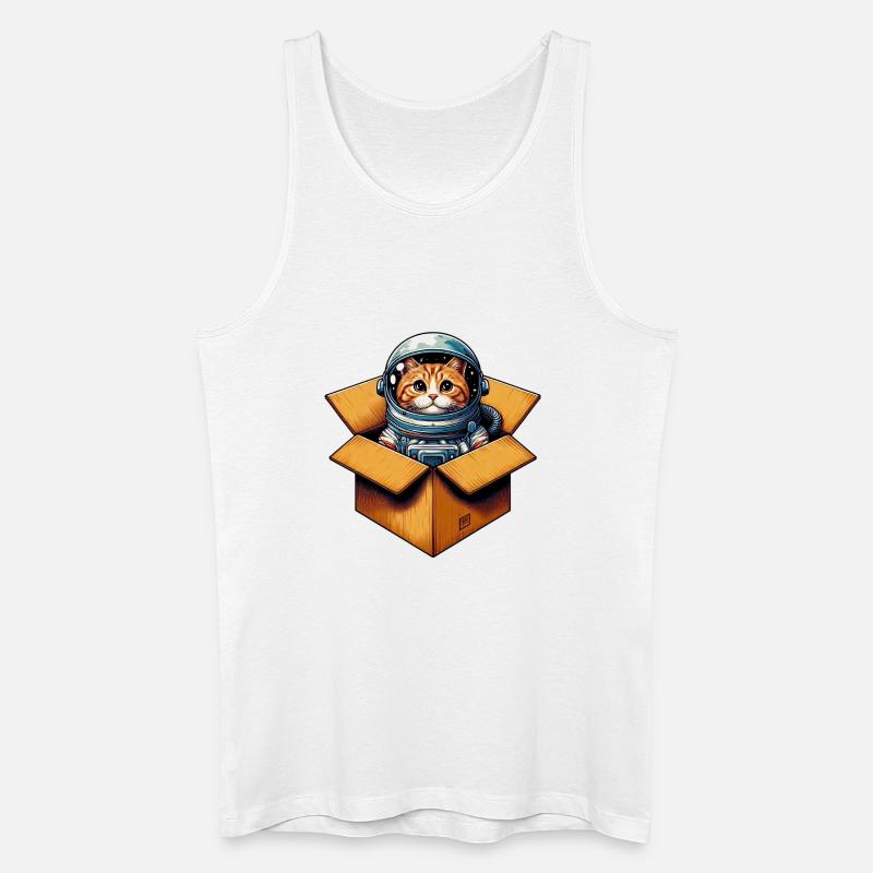 Astronaut Katze - Männer Bio Tank Top - Weiß