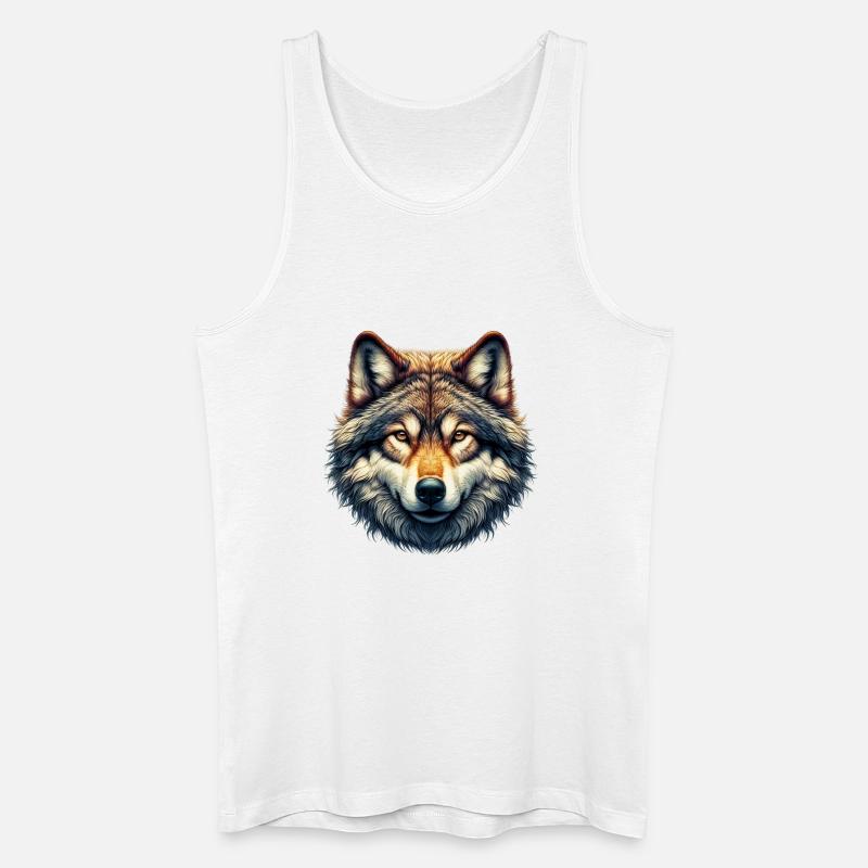 Wolf - Männer Bio Tank Top - Weiß