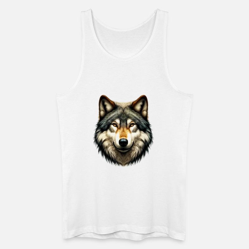 Wolf - Männer Bio Tank Top - Weiß