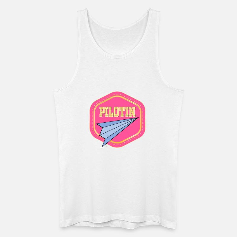 LUFTFAHRT PILOTIN - PAPIERFLIEGER - Männer Bio Tank Top - Weiß