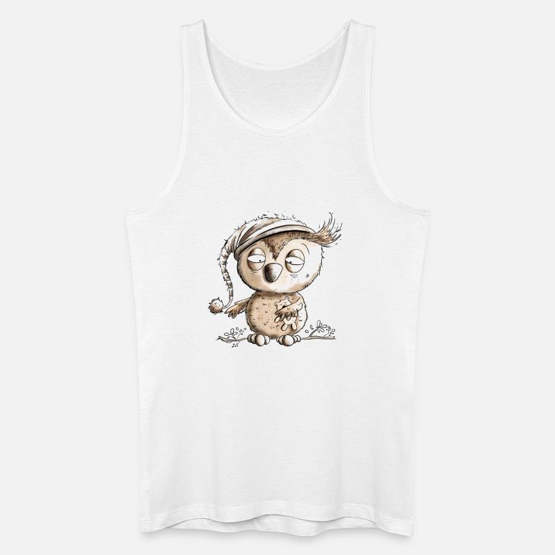 Kleine Nachteule Eule - Männer Bio Tank Top - Weiß