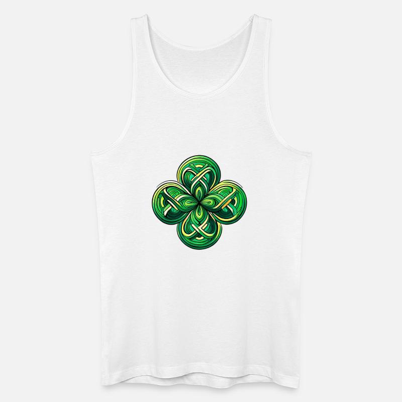 Vierblättriges Kleeblatt - Männer Bio Tank Top - Weiß