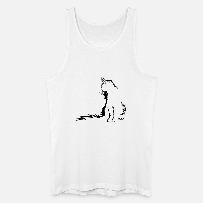 Maine Coon Katze - Männer Bio Tank Top - Weiß