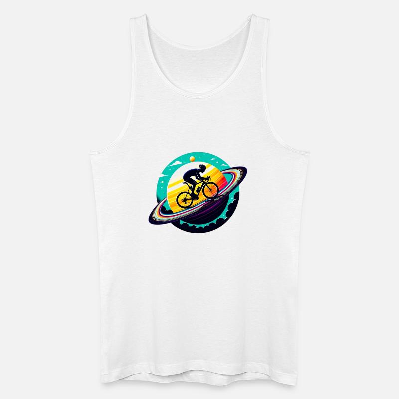 Radfahrer auf dem Saturn - Männer Bio Tank Top - Weiß