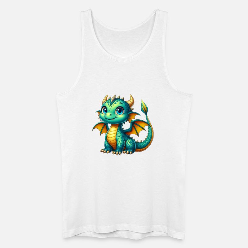 Drache - Männer Bio Tank Top - Weiß