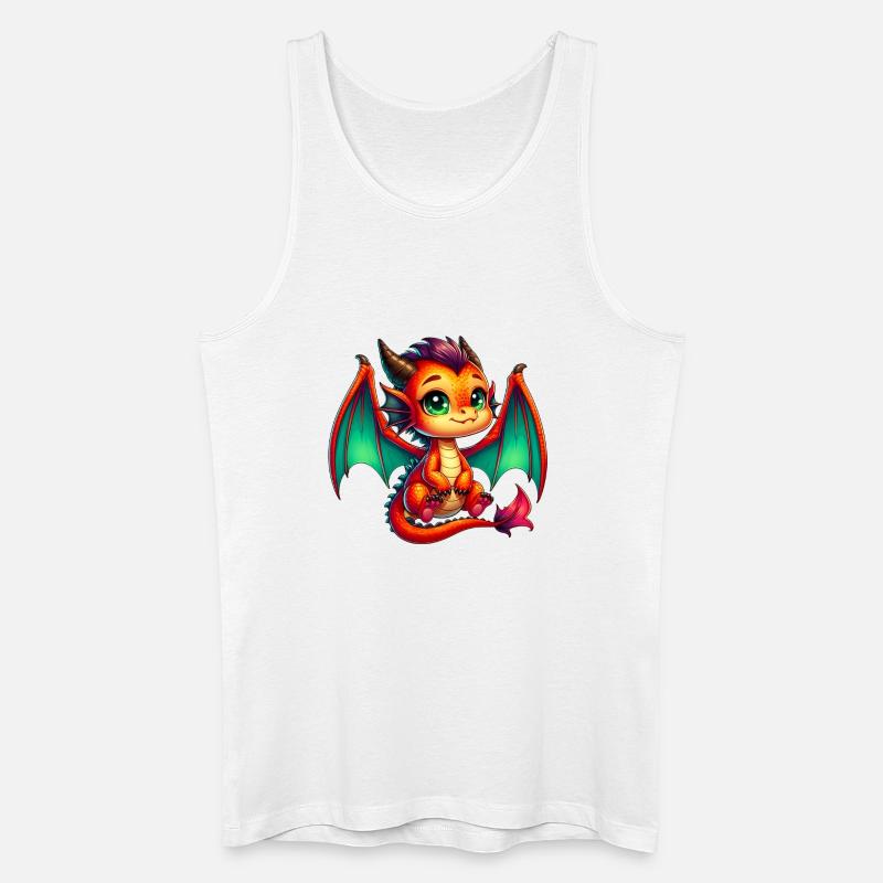 Drache - Männer Bio Tank Top - Weiß