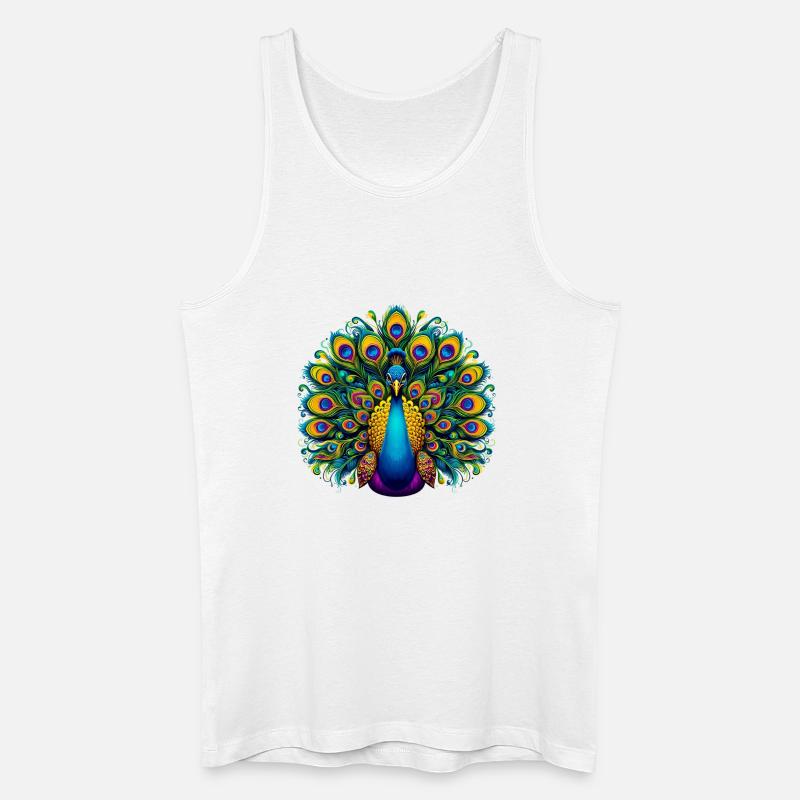 Pfau - Männer Bio Tank Top - Weiß