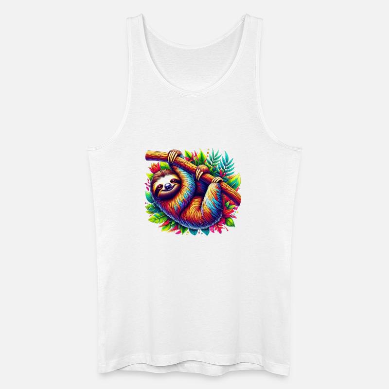 Faultier - Männer Bio Tank Top - Weiß