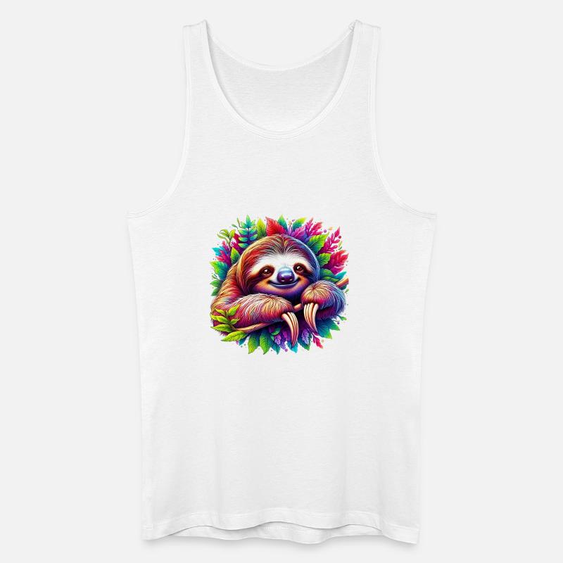 Faultier - Männer Bio Tank Top - Weiß