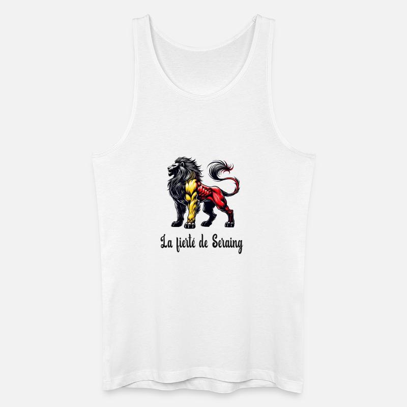 Seraing Löwe Flaggen Design - Männer Bio Tank Top - Weiß