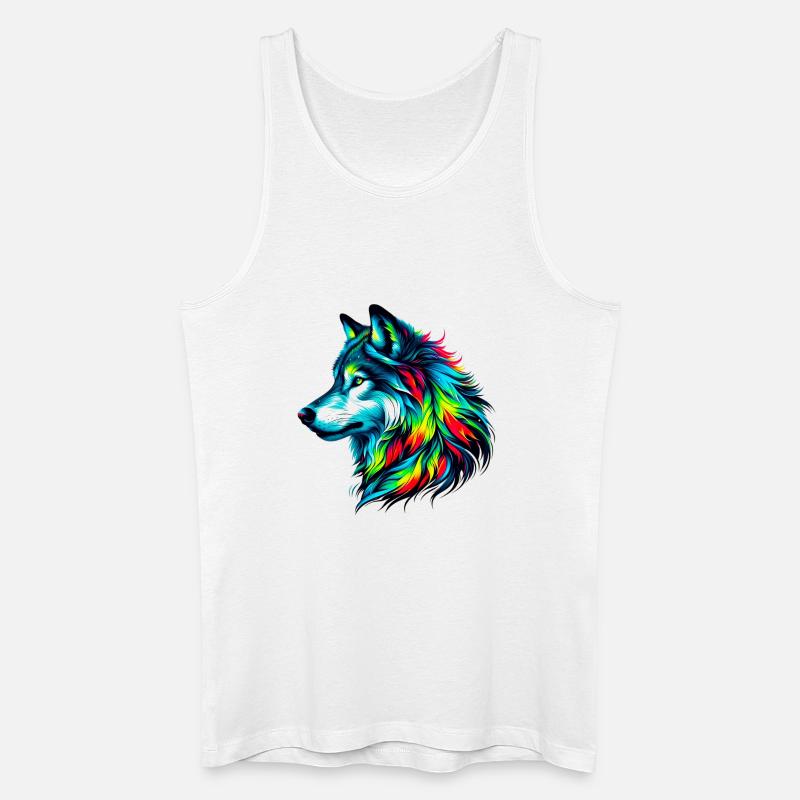 Wolf - Männer Bio Tank Top - Weiß