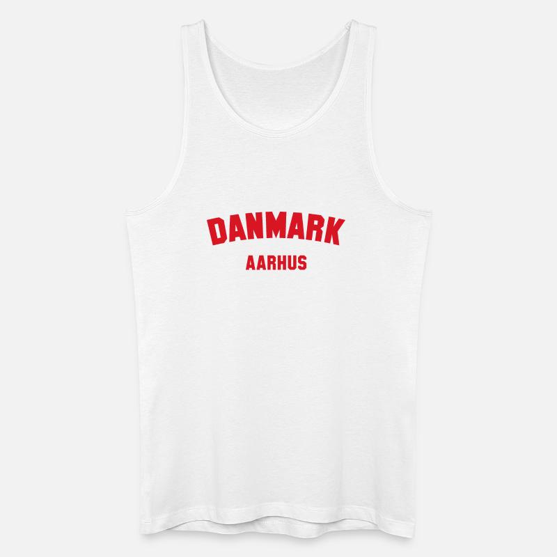 AARHUS Denmark Dänemark - Männer Bio Tank Top - Weiß