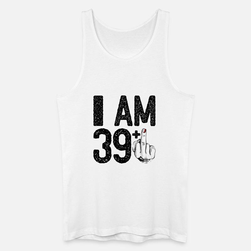 Noir Mittelfinger: Rote Fingerspitze - Männer Bio Tank Top - Weiß