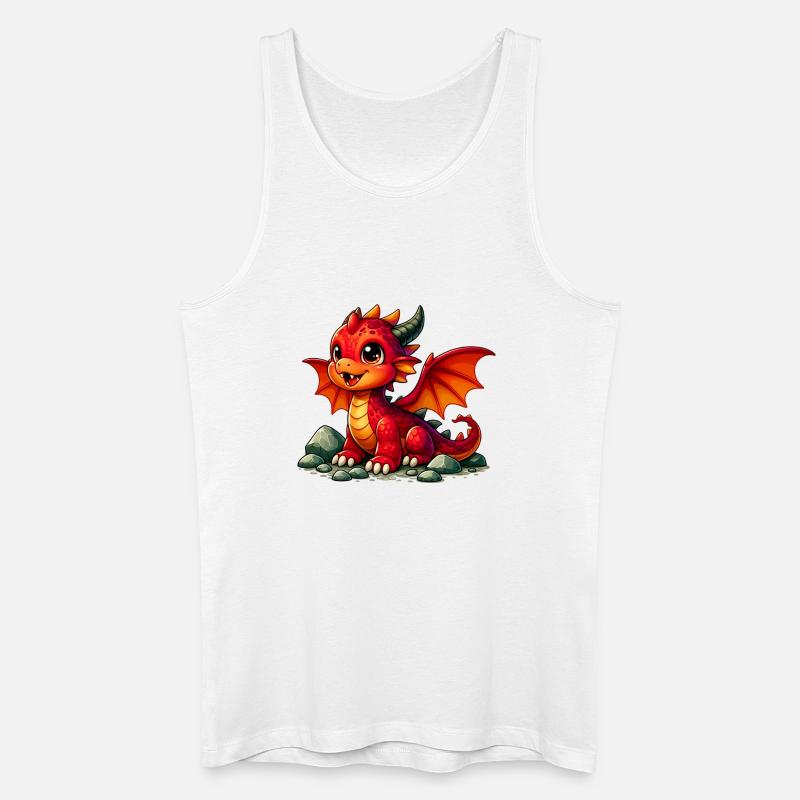 Drache - Männer Bio Tank Top - Weiß