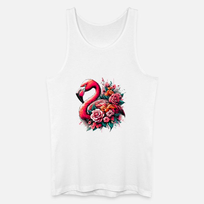 Flamingo - Männer Bio Tank Top - Weiß