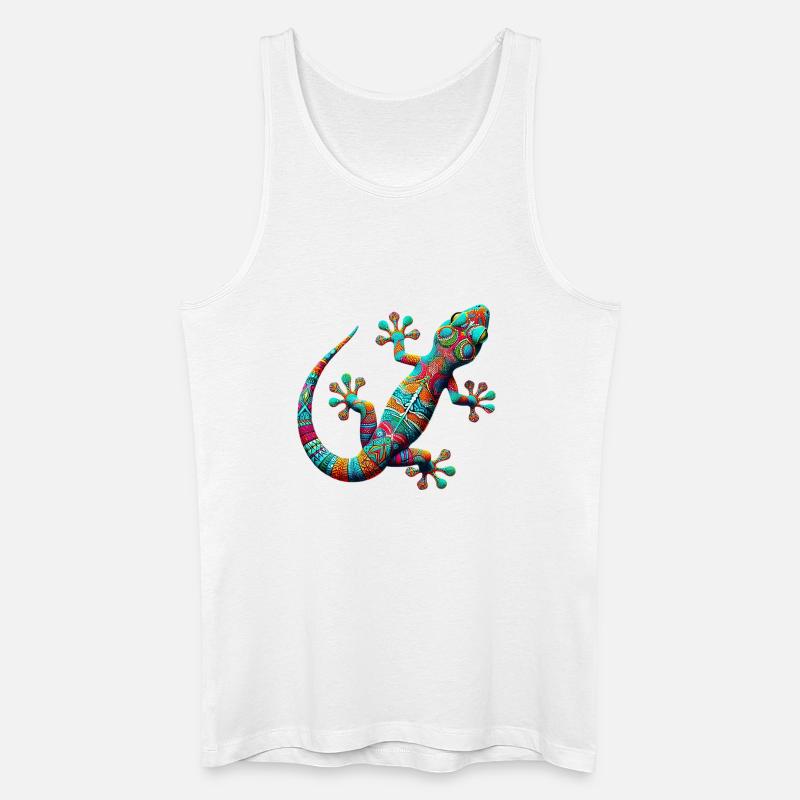 Gecko - Männer Bio Tank Top - Weiß