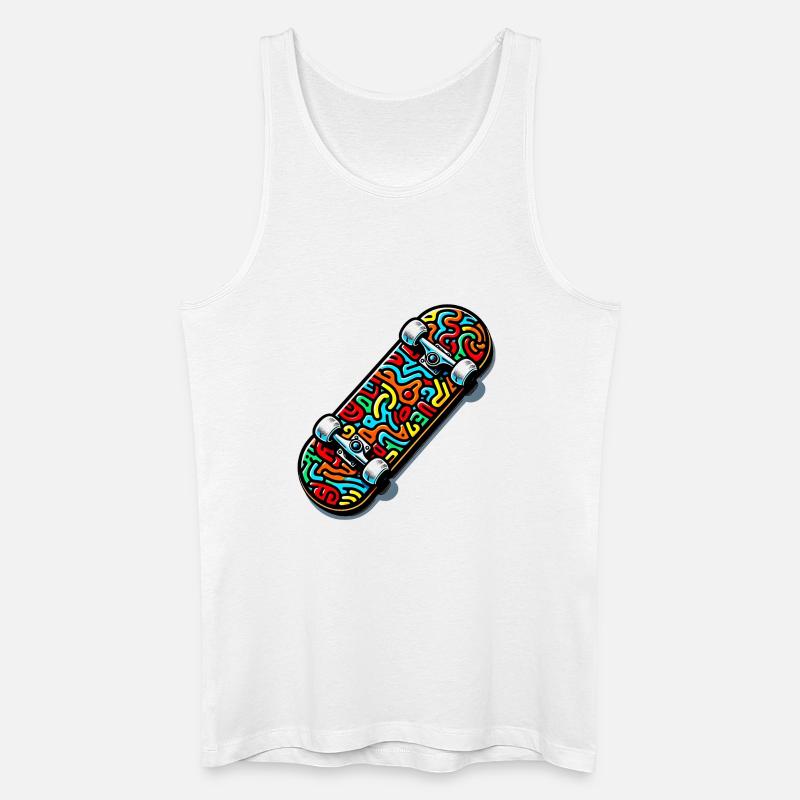 Skateboard - Men’s Organic Tank Top - white