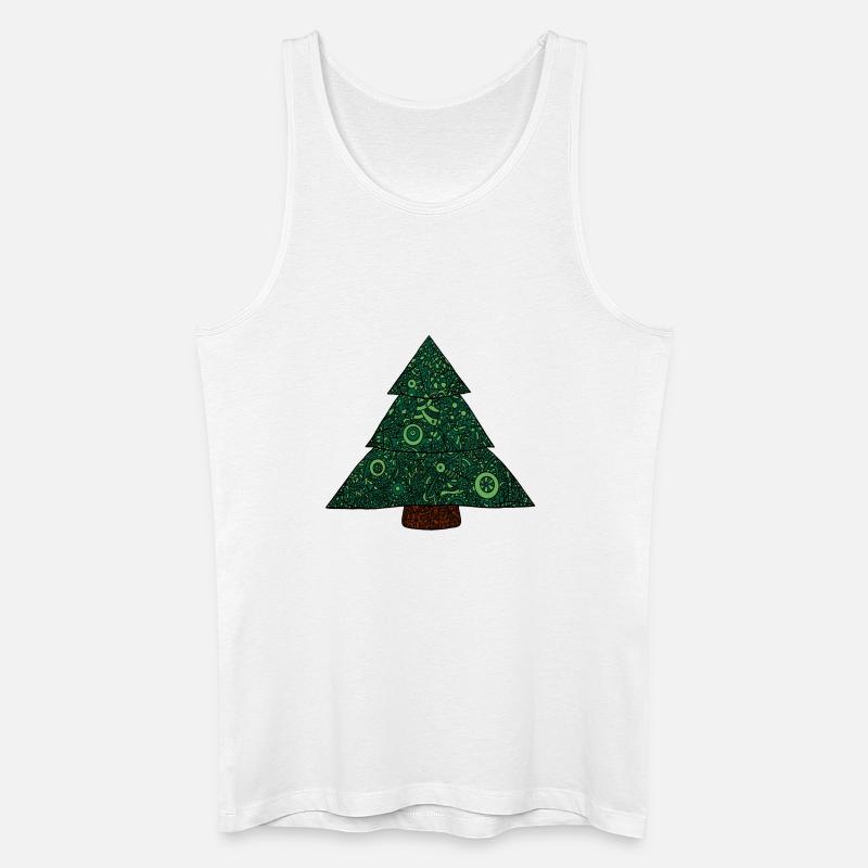 Mandala Weihnachtsbaum - Männer Bio Tank Top - Weiß