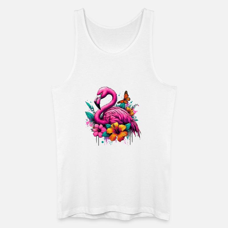Flamingo - Männer Bio Tank Top - Weiß