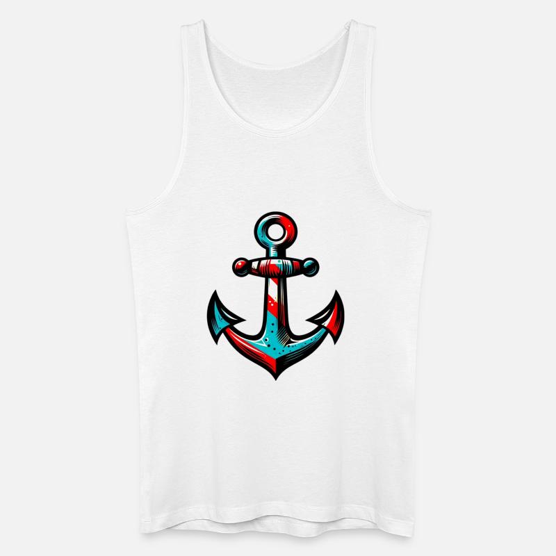 Ein Anker - Männer Bio Tank Top - Weiß