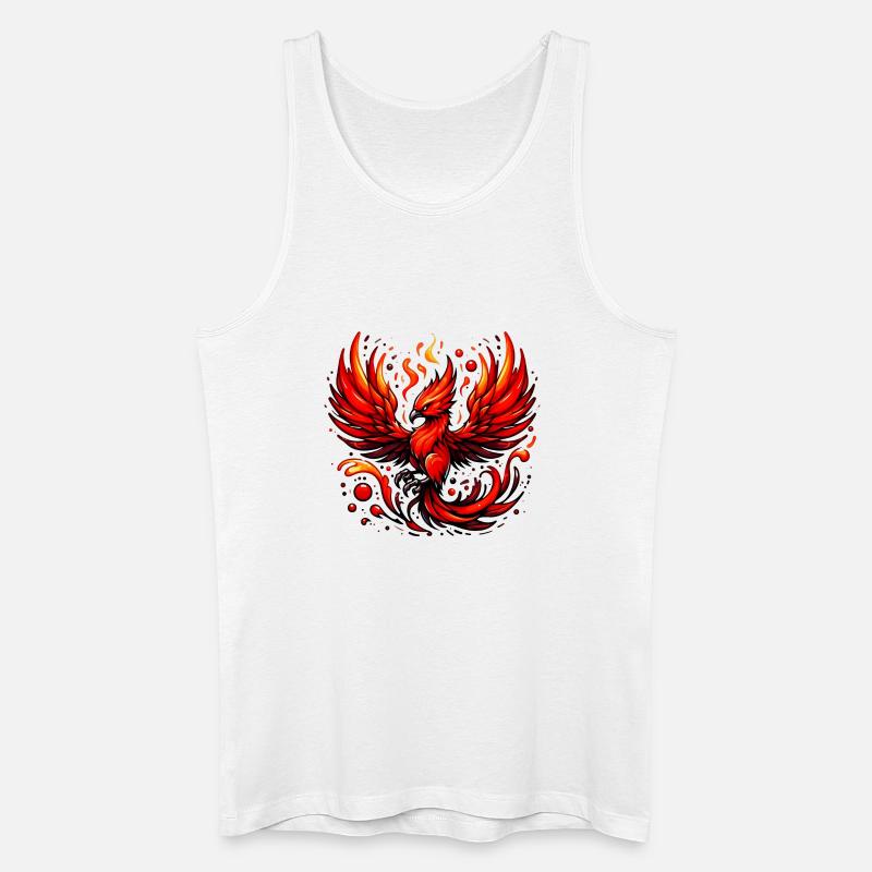 Roter Phönix - Männer Bio Tank Top - Weiß