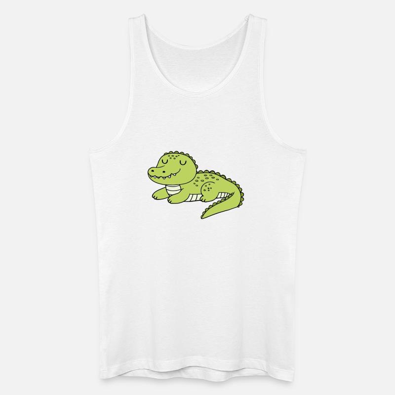 Krokodil - Männer Bio Tank Top - Weiß