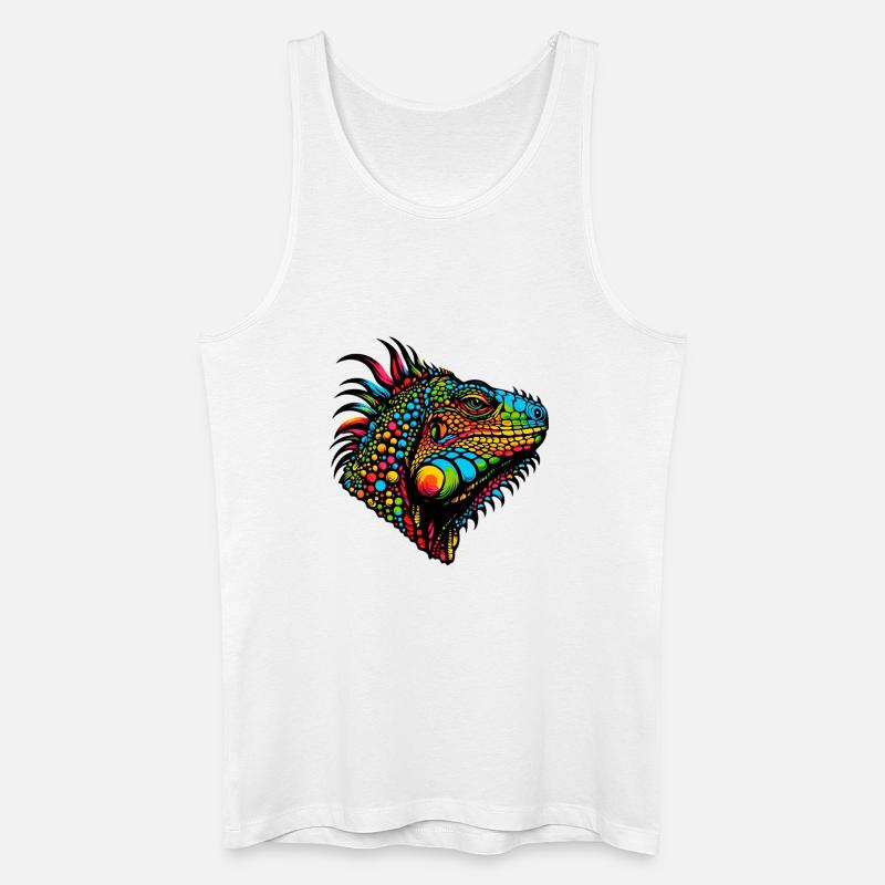 Leguan - Männer Bio Tank Top - Weiß
