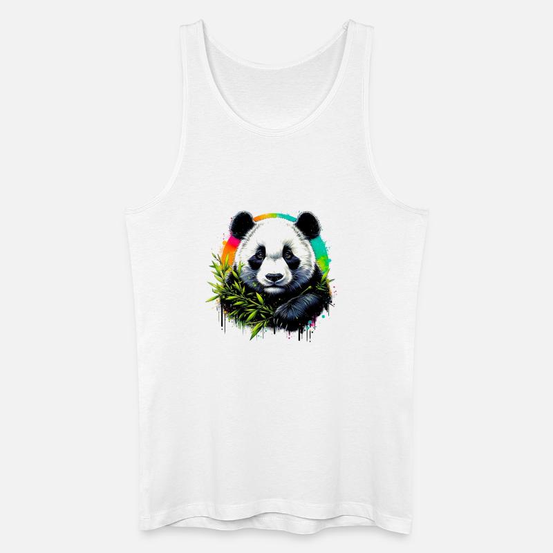 Panda - Männer Bio Tank Top - Weiß