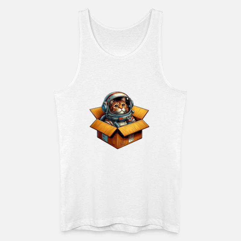 Astronaut Katze - Männer Bio Tank Top - Weiß