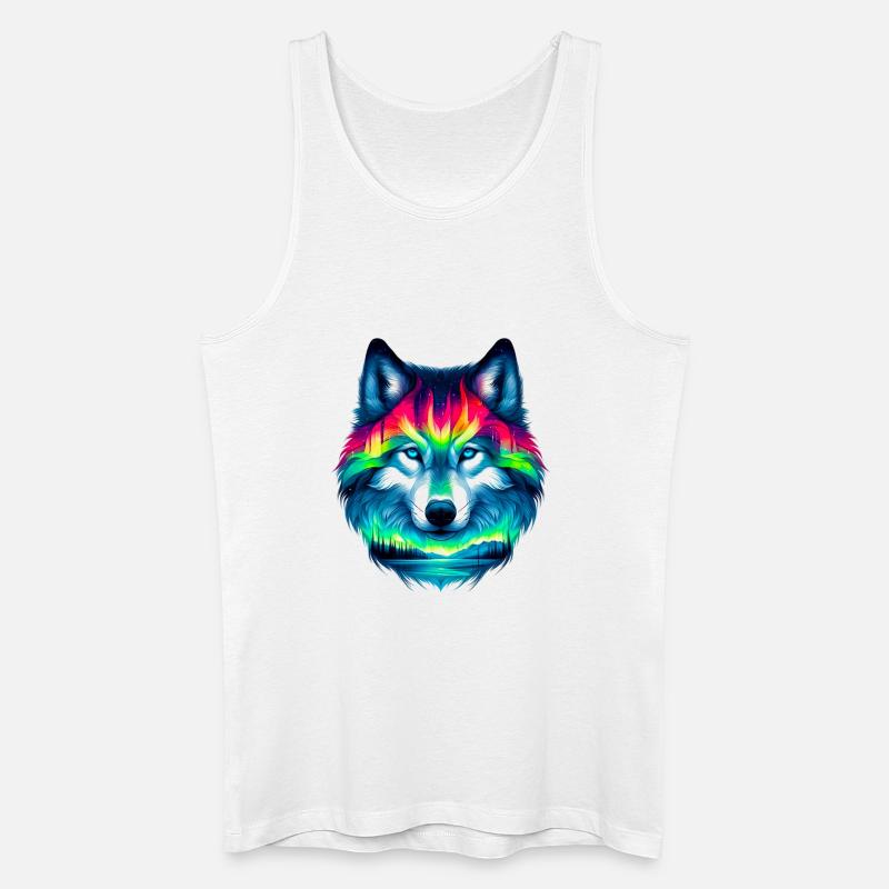 Wolf - Männer Bio Tank Top - Weiß