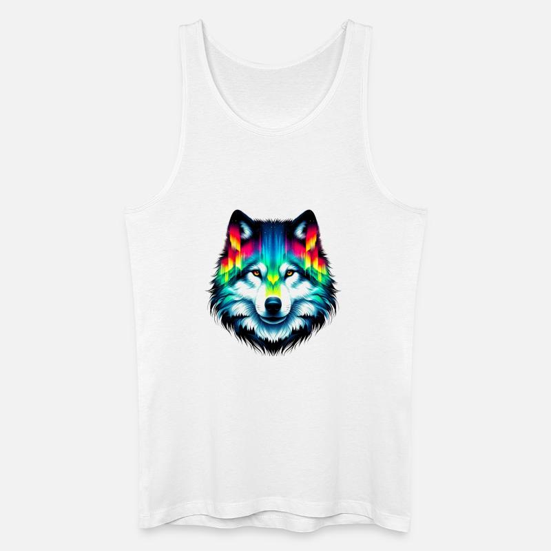 Wolf - Männer Bio Tank Top - Weiß