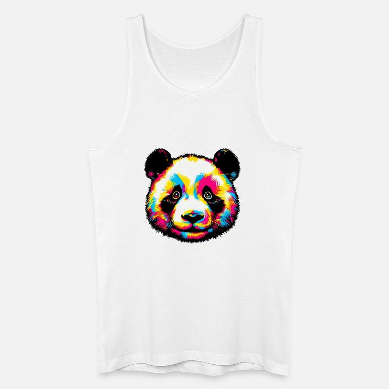 Panda - Männer Bio Tank Top - Weiß