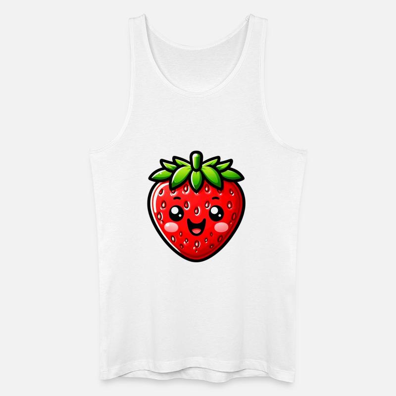 Erdbeeren Erdbeeren - Männer Bio Tank Top - Weiß
