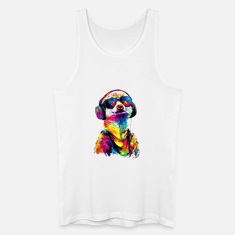 Erdmännchen Sonnenbrille Bunt Süßes Erdmännchen - Männer Bio Tank Top - Weiß