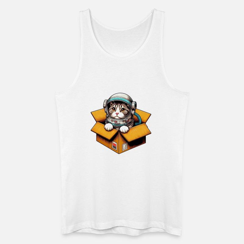 Astronaut Katze - Männer Bio Tank Top - Weiß