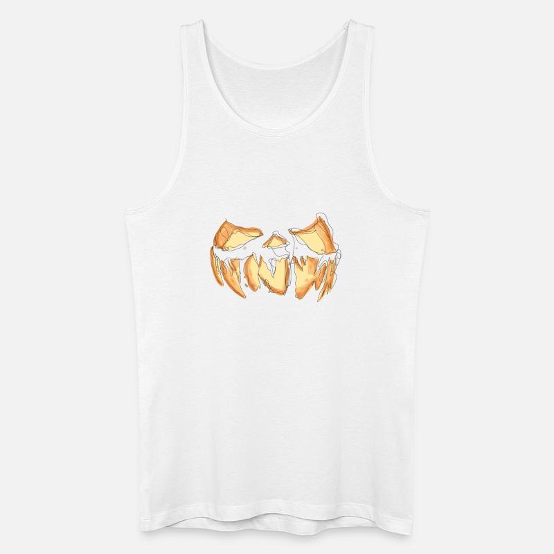 Kürbis Gesicht Halloween Scribble - Männer Bio Tank Top - Weiß